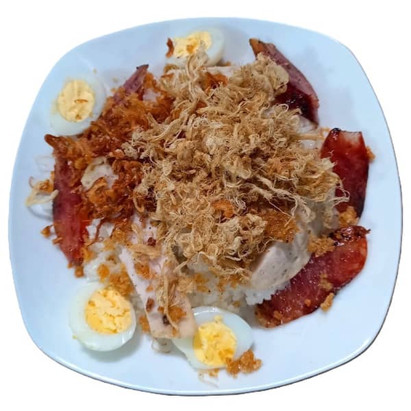 Xôi gà, lạp xưởng, pate