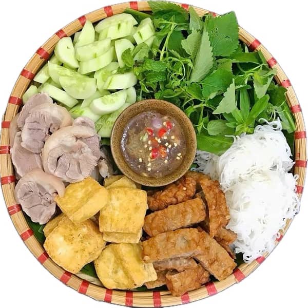 Bún đậu mắm tôm (đậu, thịt, chả cốm)
